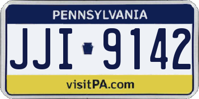 PA license plate JJI9142