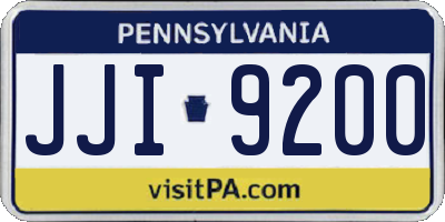 PA license plate JJI9200