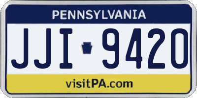 PA license plate JJI9420