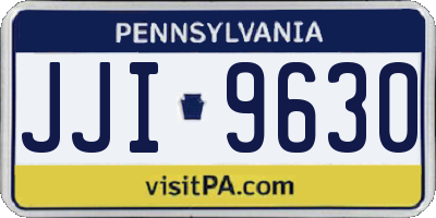 PA license plate JJI9630