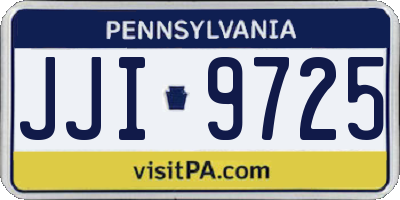PA license plate JJI9725