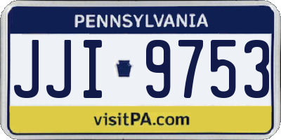 PA license plate JJI9753