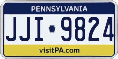 PA license plate JJI9824