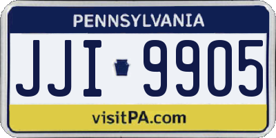 PA license plate JJI9905