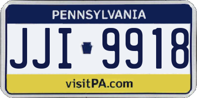 PA license plate JJI9918
