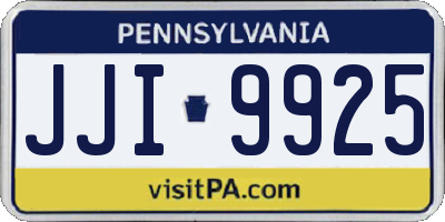 PA license plate JJI9925