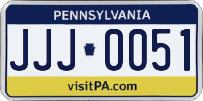 PA license plate JJJ0051
