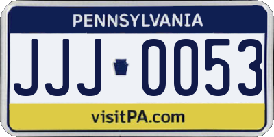 PA license plate JJJ0053
