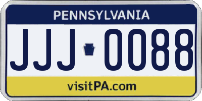 PA license plate JJJ0088