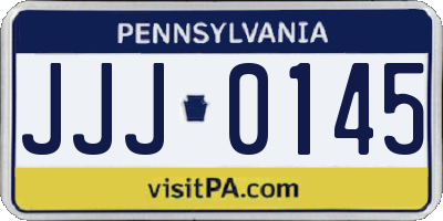 PA license plate JJJ0145
