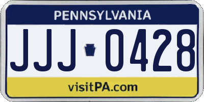 PA license plate JJJ0428