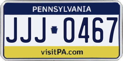 PA license plate JJJ0467