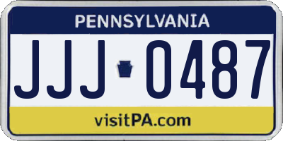 PA license plate JJJ0487