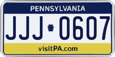PA license plate JJJ0607