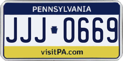 PA license plate JJJ0669