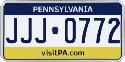PA license plate JJJ0772