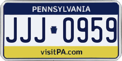 PA license plate JJJ0959