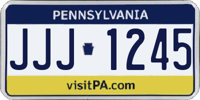 PA license plate JJJ1245