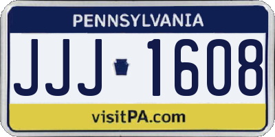 PA license plate JJJ1608