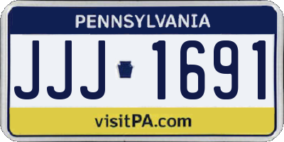 PA license plate JJJ1691