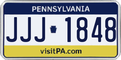 PA license plate JJJ1848