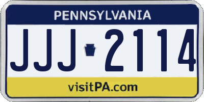 PA license plate JJJ2114
