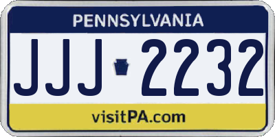 PA license plate JJJ2232