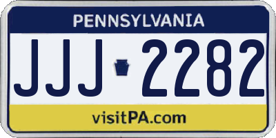 PA license plate JJJ2282
