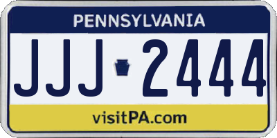 PA license plate JJJ2444