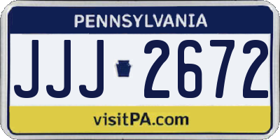 PA license plate JJJ2672
