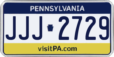 PA license plate JJJ2729