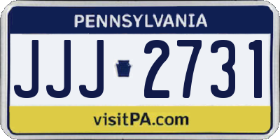 PA license plate JJJ2731