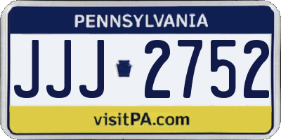 PA license plate JJJ2752