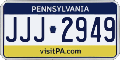 PA license plate JJJ2949