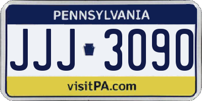 PA license plate JJJ3090