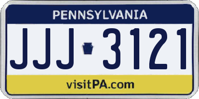 PA license plate JJJ3121