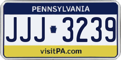 PA license plate JJJ3239