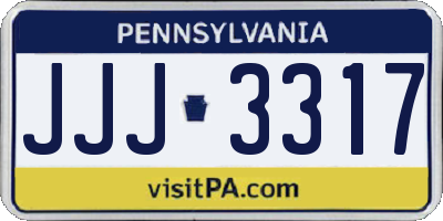 PA license plate JJJ3317
