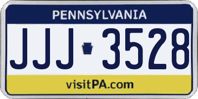 PA license plate JJJ3528