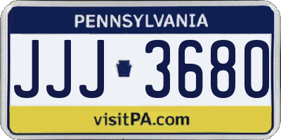 PA license plate JJJ3680
