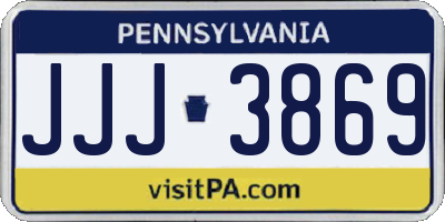 PA license plate JJJ3869