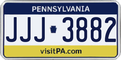 PA license plate JJJ3882