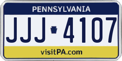 PA license plate JJJ4107