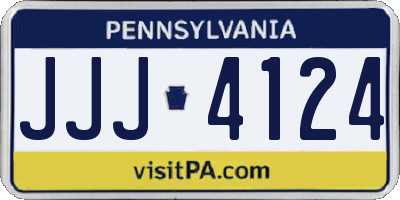 PA license plate JJJ4124