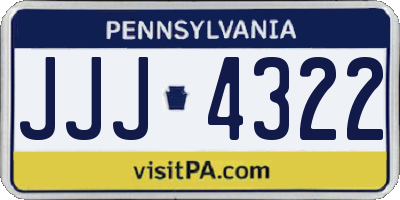 PA license plate JJJ4322
