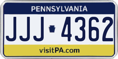 PA license plate JJJ4362