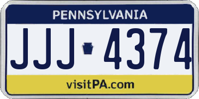 PA license plate JJJ4374