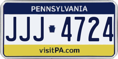 PA license plate JJJ4724