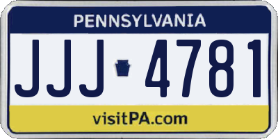 PA license plate JJJ4781