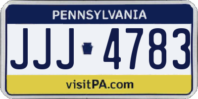 PA license plate JJJ4783